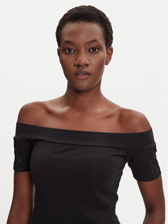 adidas adidas Blúzka adicolor Bandeau JV9742 Čierna Slim Fit