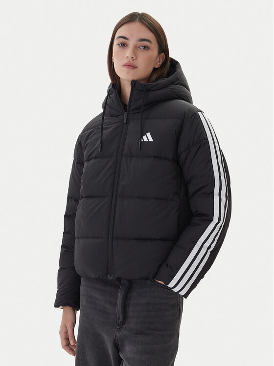 adidas Geacă din puf Essentials Climawarm 3-Stripes JW3429 Negru Loose Fit