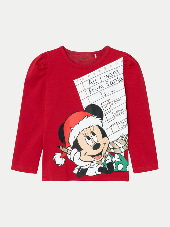 NAME IT NAME IT Bluzka Minnie 13234183 Czerwony Regular Fit
