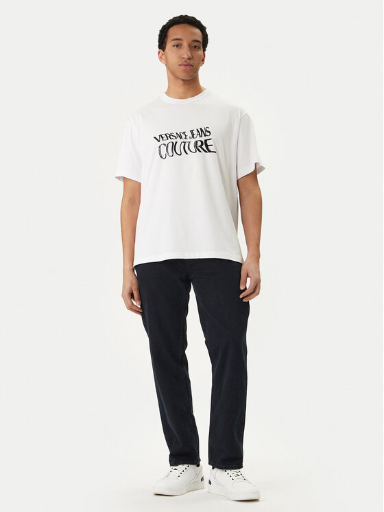 Versace Jeans Couture Versace Jeans Couture Tričko 80GAHE04 CJ00E Biela Regular Fit