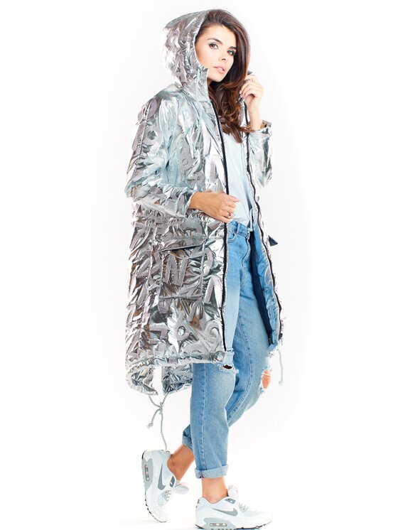 Awama Awama Giacca da donna A339 Argento Basic Fit