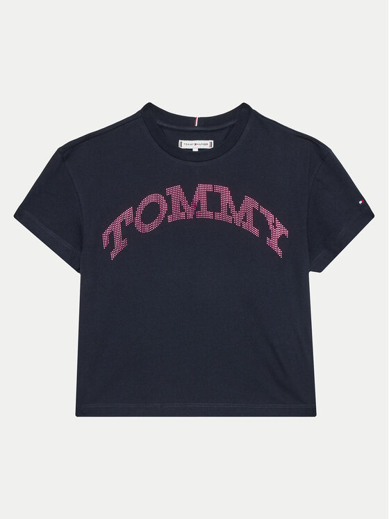Tommy Hilfiger Tommy Hilfiger Tričko KG0KG08357 D Tmavomodrá Regular Fit