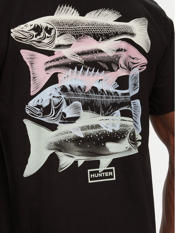 Hunter Hunter T-särk Raasay Graphic HARM0034251 Must Regular Fit