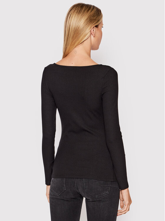 Guess Guess Bluse W2YP46 KBCO2 Schwarz Slim Fit