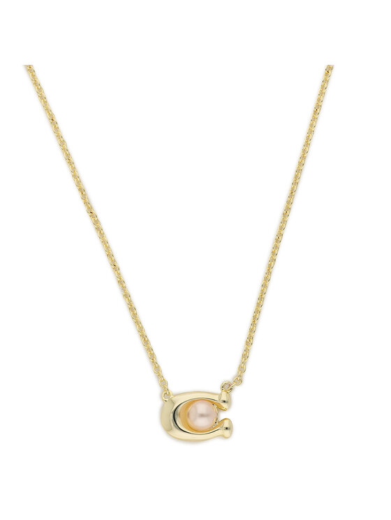 Coach Coach Ogrlica Pearl Signature C Pendant Necklace 37341916GLD651 Zlatna