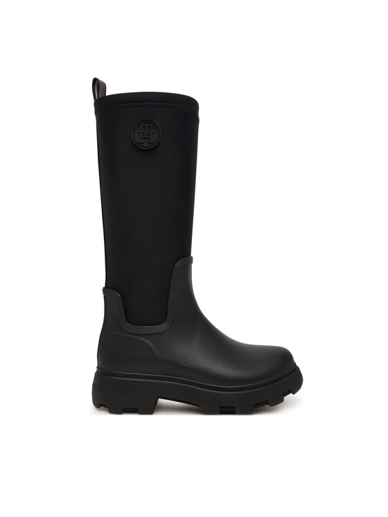Tommy Hilfiger Tommy Hilfiger Cizme de cauciuc Th Stamp Warm Knee Rain Boot FW0FW09678 Negru