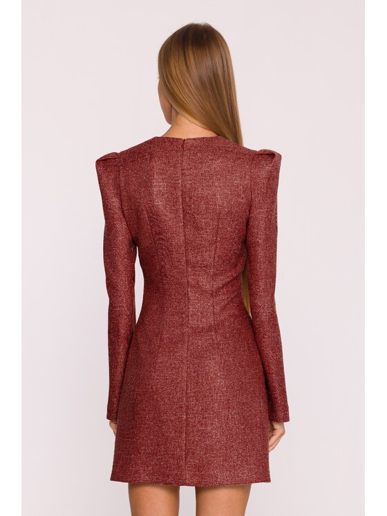 Made of Emotion Made of Emotion Sukienka wieczorowa M869 Bordowy Modern Slim Fit