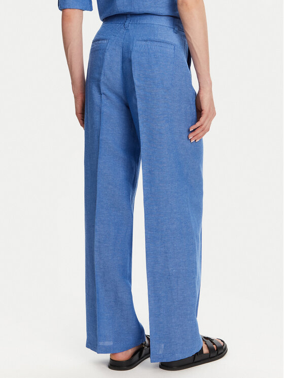 Olsen Olsen Kalhoty z materiálu 14002406 Modrá Wide Leg