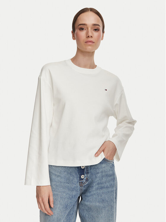 Tommy Hilfiger Bluză WW0WW51740 Alb Relaxed Fit