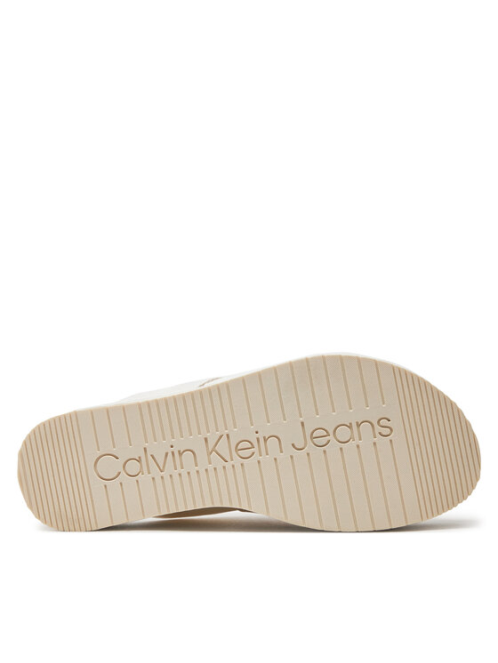 Calvin Klein Jeans Calvin Klein Jeans Nazouváky Flatform Sandal Webbing In Mr YW0YW01361 Bílá