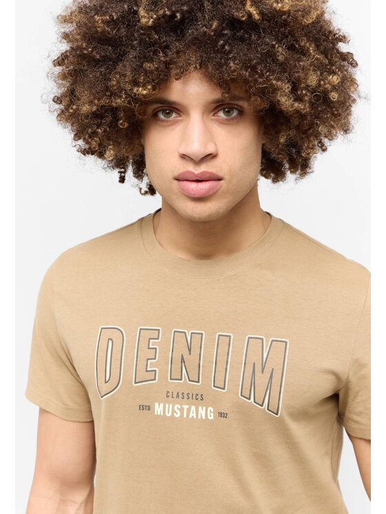 Mustang Mustang T-shirt Style Austin Beige Regular Fit