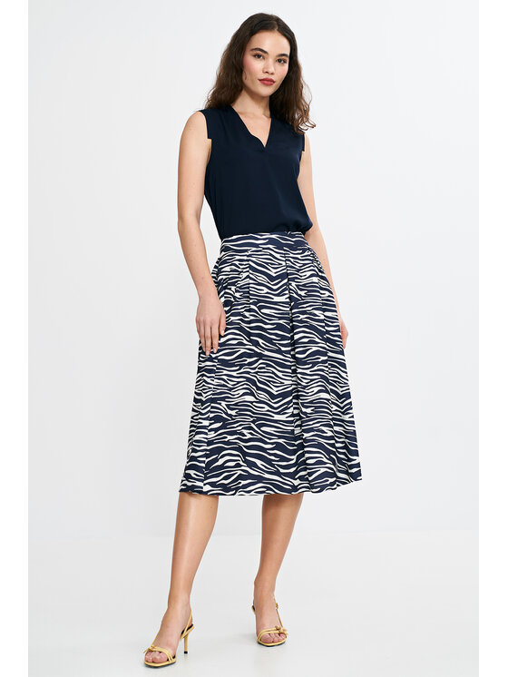 NIFE NIFE Midi sukně SP83 Tmavomodrá Regular Fit