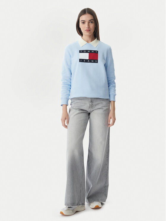 Tommy Jeans Tommy Jeans Sweatshirt Flag DW0DW22564 Hellblau Regular Fit
