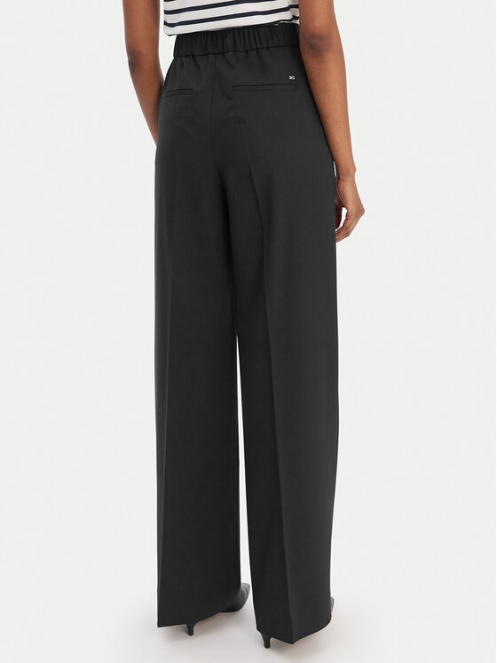 Tommy Hilfiger Tommy Hilfiger Spodnie materiałowe Timeless WW0WW48801 Czarny Wide Leg