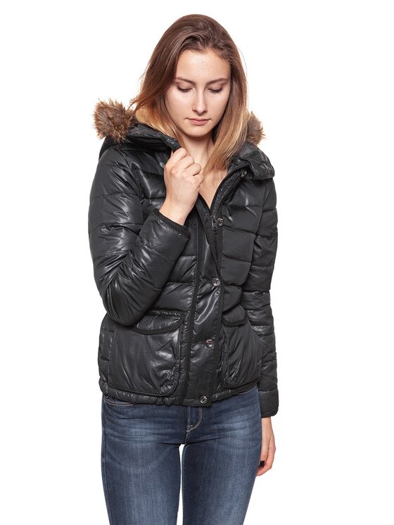 Lee Lee Kurtka damska PUFFER JACKET Czarny Regular Fit
