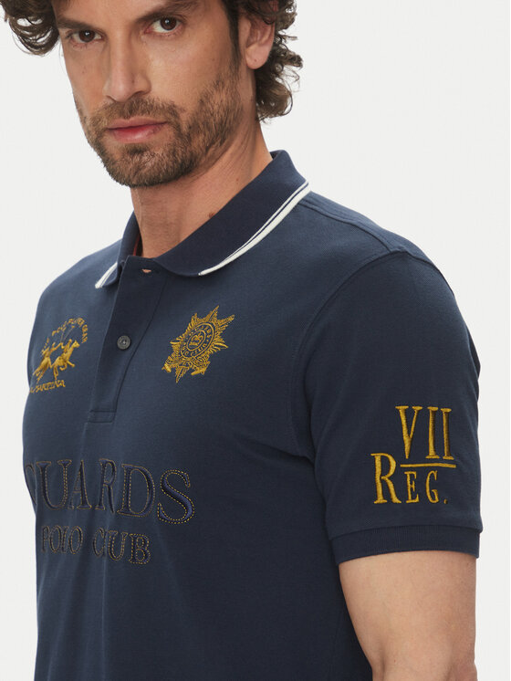La Martina La Martina Polo Achille MAPG30 PK097 Granatowy Regular Fit