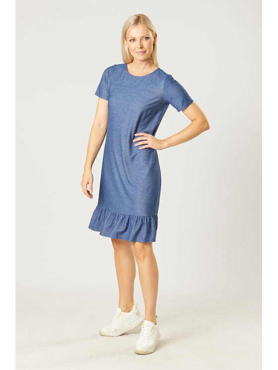 QUIOSQUE QUIOSQUE Sukienka codzienna KNIT DENIM DRESS Niebieski Regular Fit