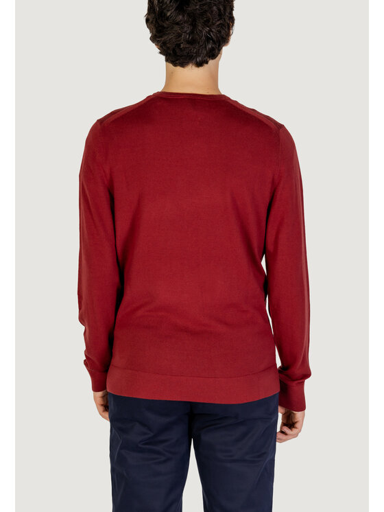 Calvin Klein Calvin Klein Sweter MERINO RWS CREW NECK Bordowy Regular Fit