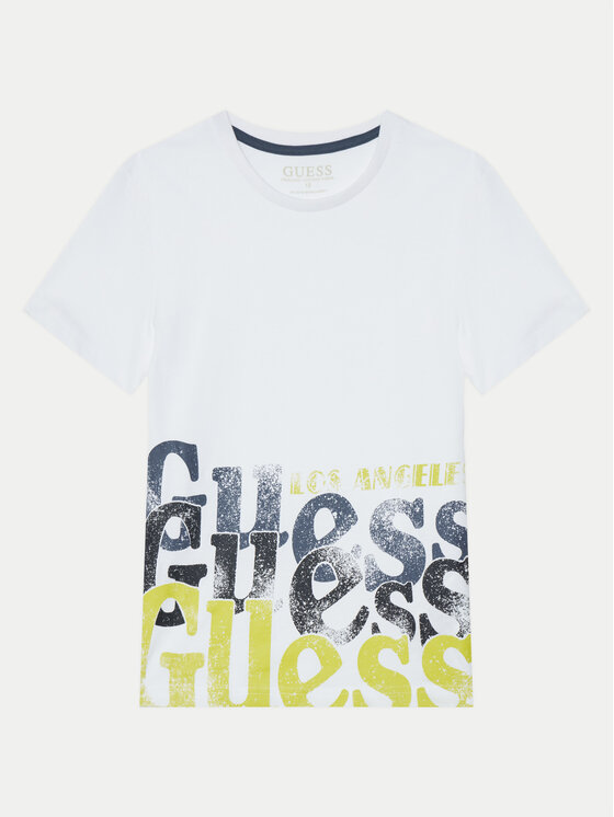 Guess Guess Majica L5RI12 K8HM4 Bela Regular Fit