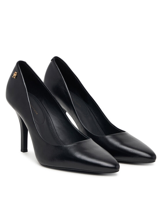 Tommy Hilfiger Tommy Hilfiger Обувки на ток High Heel Court Leather Shoe FW0FW09527 Черен