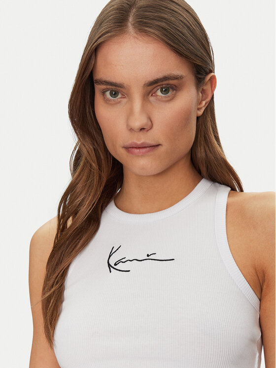 Karl Kani Karl Kani топ 6131302 Бял Cropped Fit