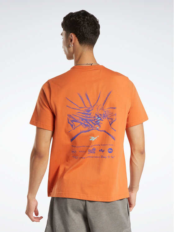 Reebok Reebok T-shirt Reebok Basketball All Are Welcome Here Hoop Together T-Shirt HN5800 Narančasta Relaxed Fit
