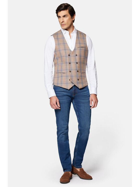 Lancerto Lancerto Kamizelka Blakely KA131124000007 Beżowy Slim Fit