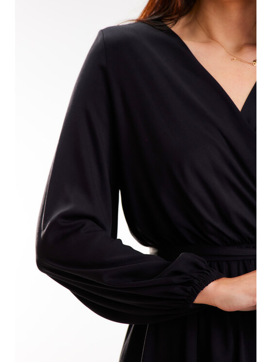 Awama Awama Sukienka letnia A577 Czarny Basic Fit