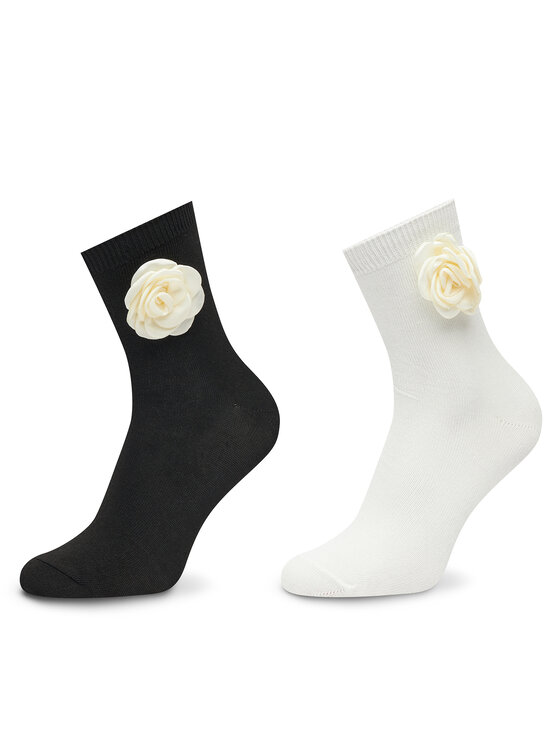 Set de 2 perechi de șosete lungi de damă Aldo Rosettesocks 13939716 Negru
