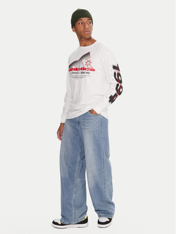 DC Shoes DC Shoes Longsleeve Slathletic EDYZT04357 Alb Heritage Fit