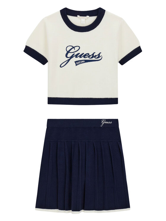 Guess Guess Komplet bluzka i spódnica J6YG02 Z0829 Kremowy Regular Fit