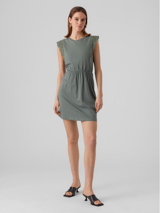 Vero Moda Vero Moda Vsakodnevna obleka Hollyn 10265206 Zelena Regular Fit