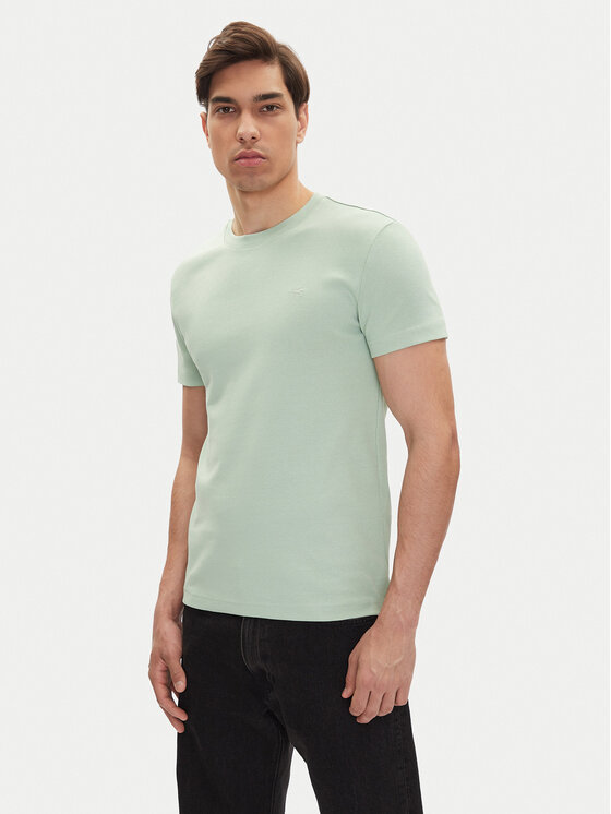 Mustang Mustang T-Shirt Allen 1016486 Zielony Slim Fit