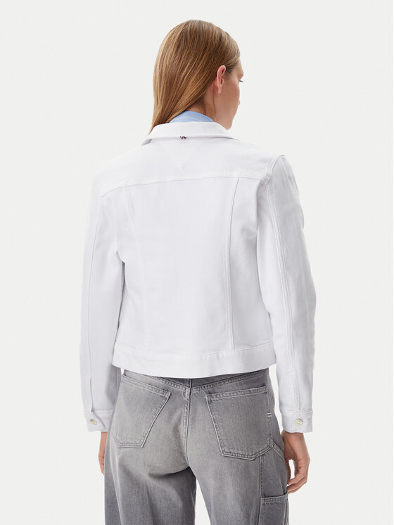 Tommy Hilfiger Tommy Hilfiger Jeansová bunda WW0WW44374 Bílá Regular Fit