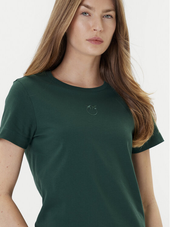 PINKO PINKO T-Shirt Bussolotto 100355 A2RD Zielony Regular Fit