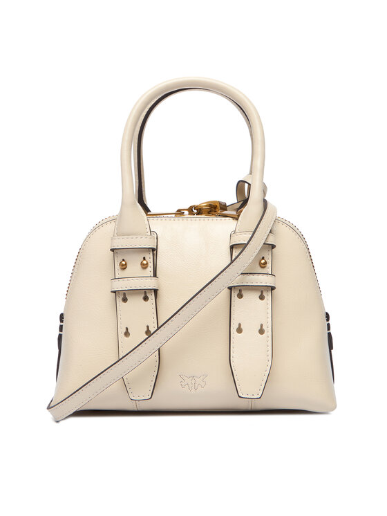 PINKO PINKO Borsetta Bowling Bag Zip Mini AI 25-26 PLTT 105333 A0QO Écru