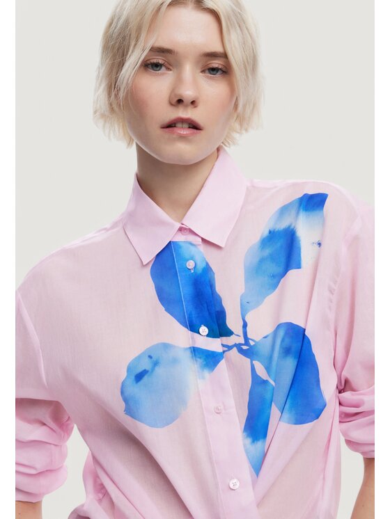 Desigual Desigual Πουκάμισο SHIRT_WATER FLOWER_LACROIX Ροζ Shirt Fit