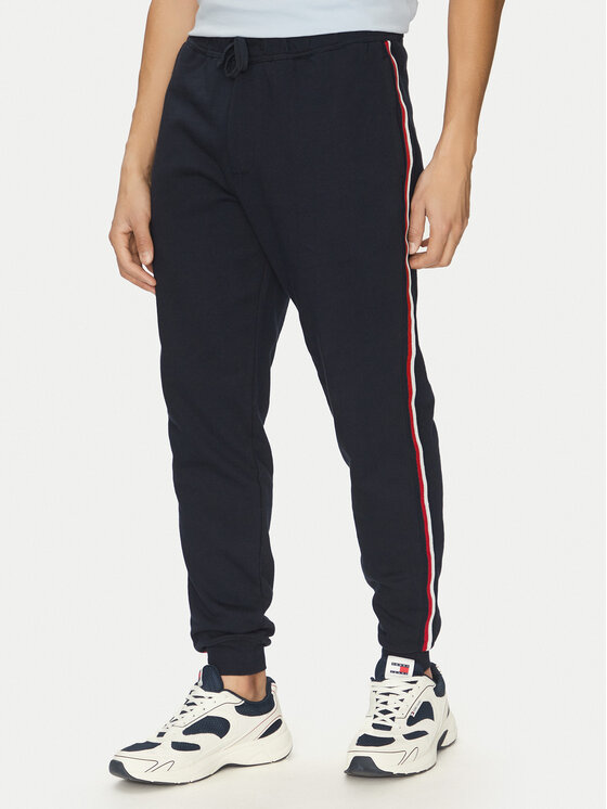 Tommy Hilfiger Tommy Hilfiger Melegítő alsó Global Stripe MW0MW38696 Sötétkék Regular Fit