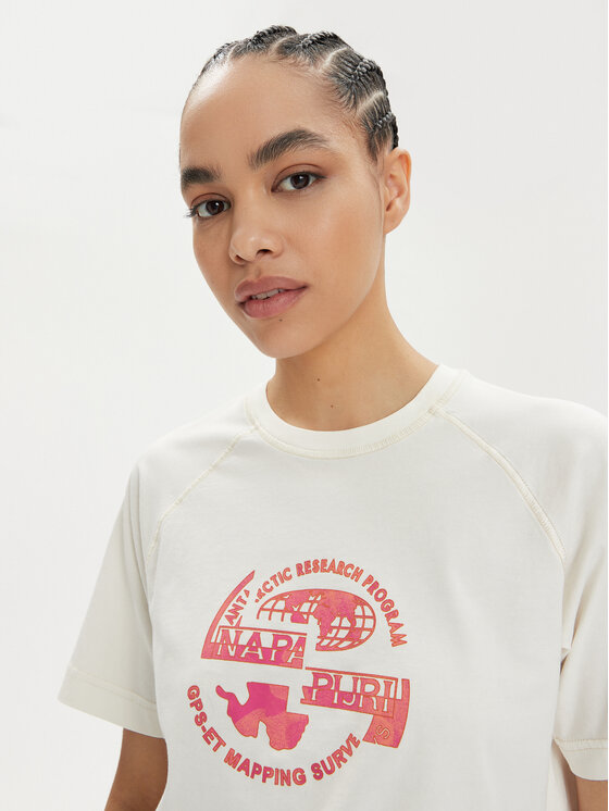 Napapijri Napapijri T-Shirt S-Aberdeen NP0A4HOI Écru Regular Fit