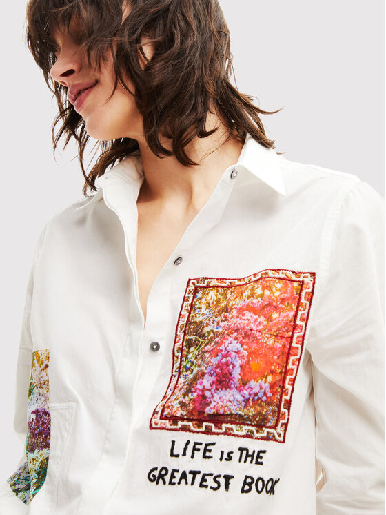 Desigual Desigual Сорочка Bear 22WWCW06 Білий Regular Fit