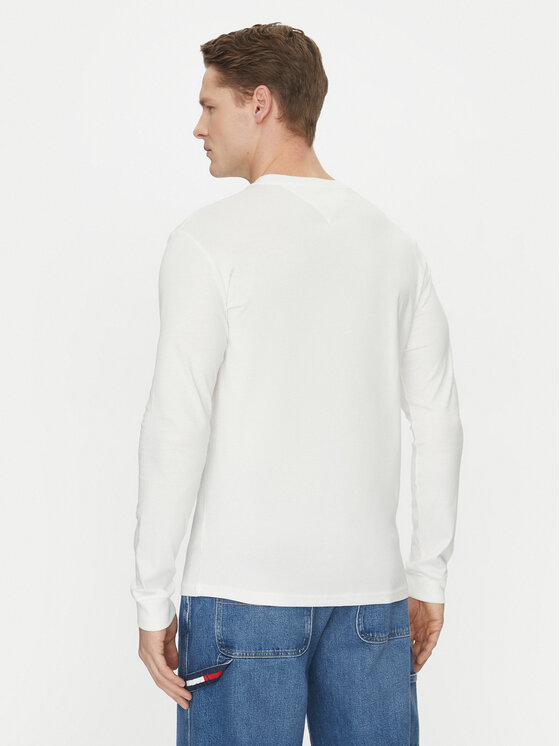 Tommy Jeans Tommy Jeans Longsleeve Linear DM0DM21138 Λευκό Slim Fit