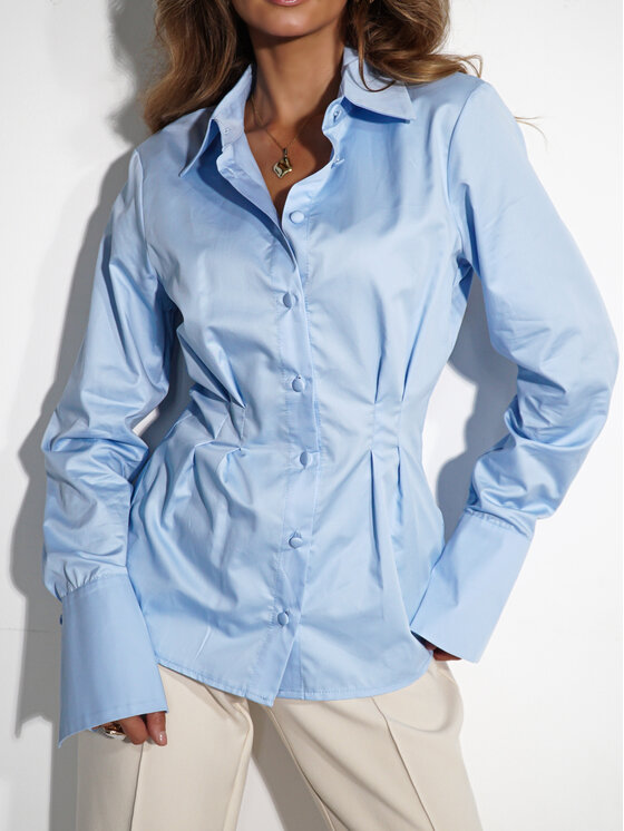 LilaLou LilaLou Koszula Slim Niebieski Slim Fit