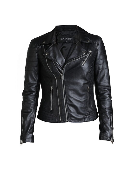David Ryan David Ryan Kurtka skórzana VICKY Czarny Regular Fit
