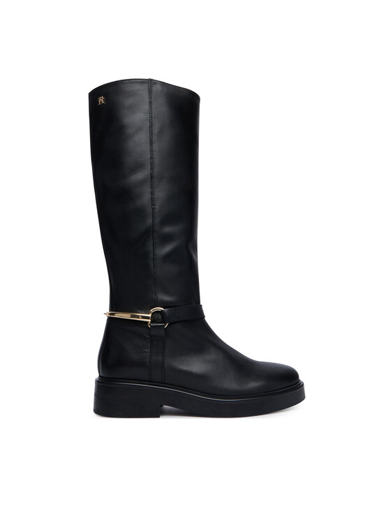 Tommy Hilfiger Tommy Hilfiger Stivali al ginocchio Th Stud Leather Knee Riding Boot FW0FW09608 Nero