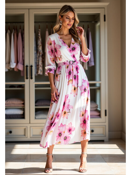 FIGL FIGL Abito da cocktail M1137 Bianco Flared Fit