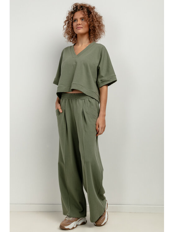 Tessita Tessita Bluza T416/8/XS-S Zielony Loose Fit