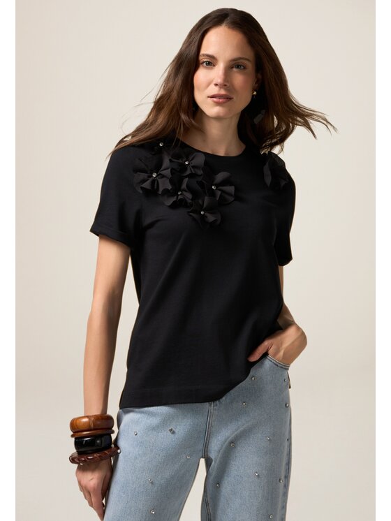 Oltre Oltre T-Shirt G326J004067N033 Czarny Regular Fit