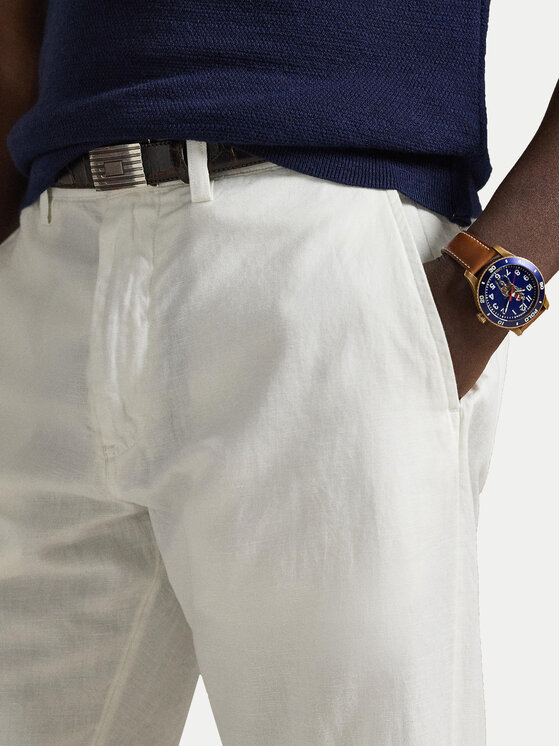 Polo Ralph Lauren Polo Ralph Lauren Pantaloni din material 710A13235004 Alb Classic Fit