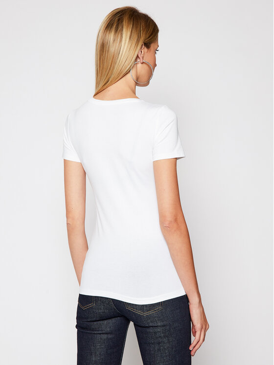 Guess Guess Marškinėliai Basic Triangle W83I17 K6YW0 Balta Slim Fit