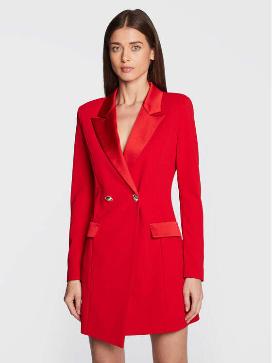 Imperial Imperial Koktejlové šaty ACKFEAW Červená Slim Fit